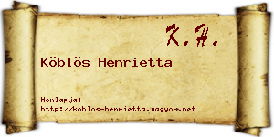 Köblös Henrietta névjegykártya
