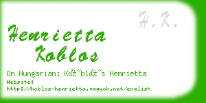 henrietta koblos business card